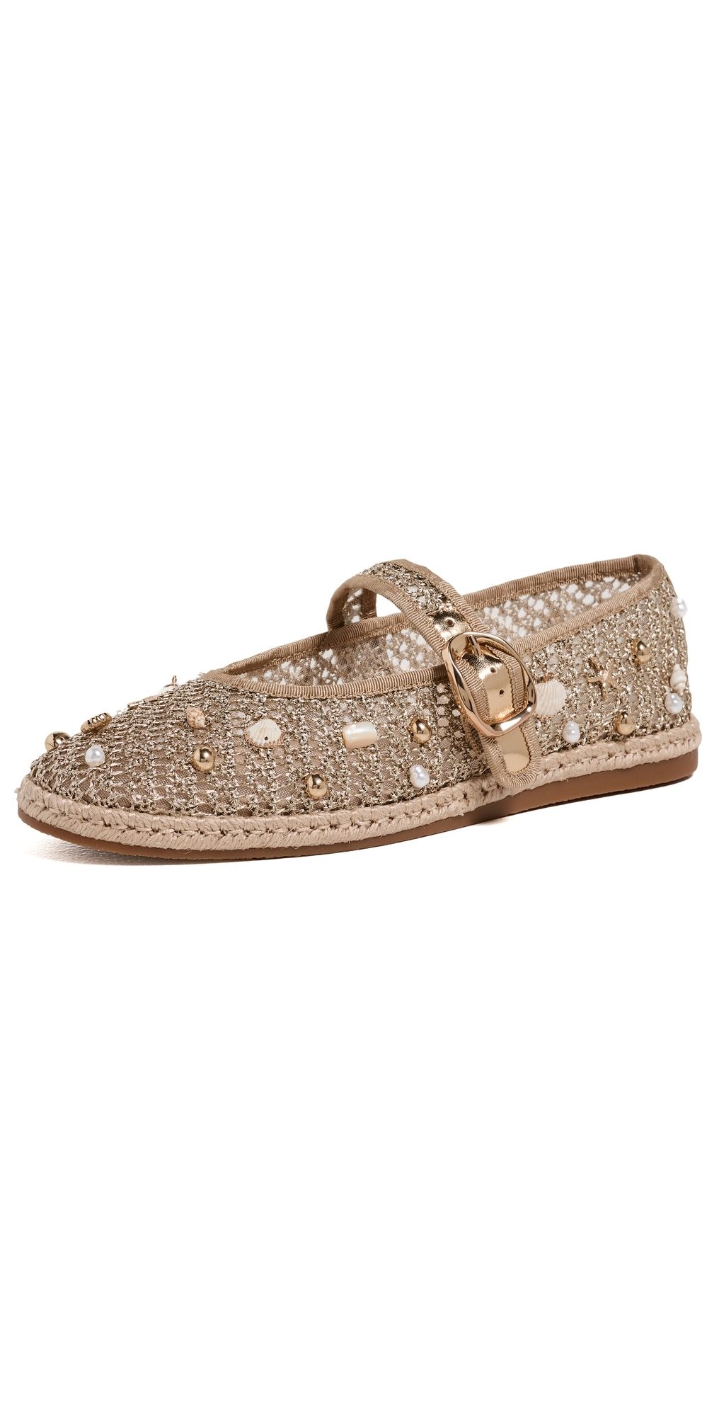 Dolce Vita Ralph Beaded Flats Gold Beaded Raffia 5