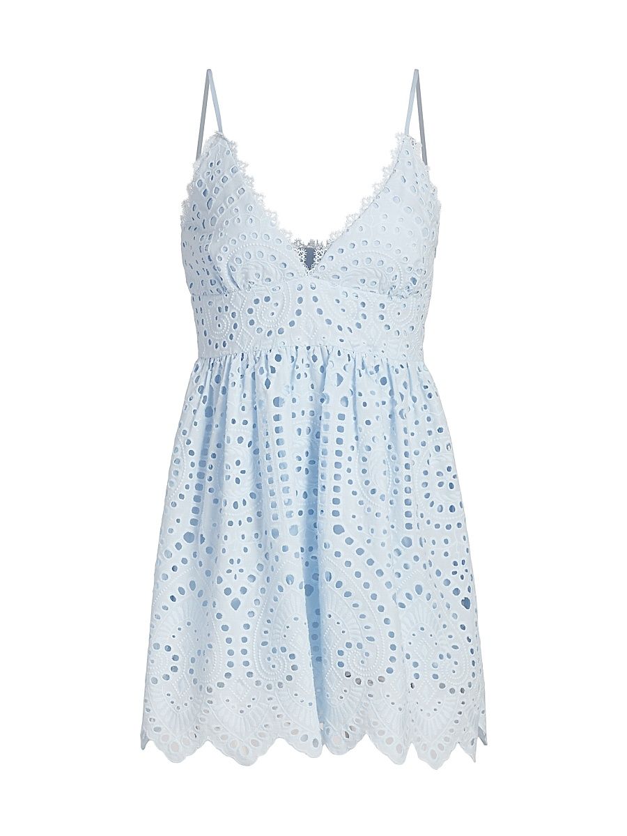 Women's Lilia Cotton Eyelet Minidress - Opal - Size XL
