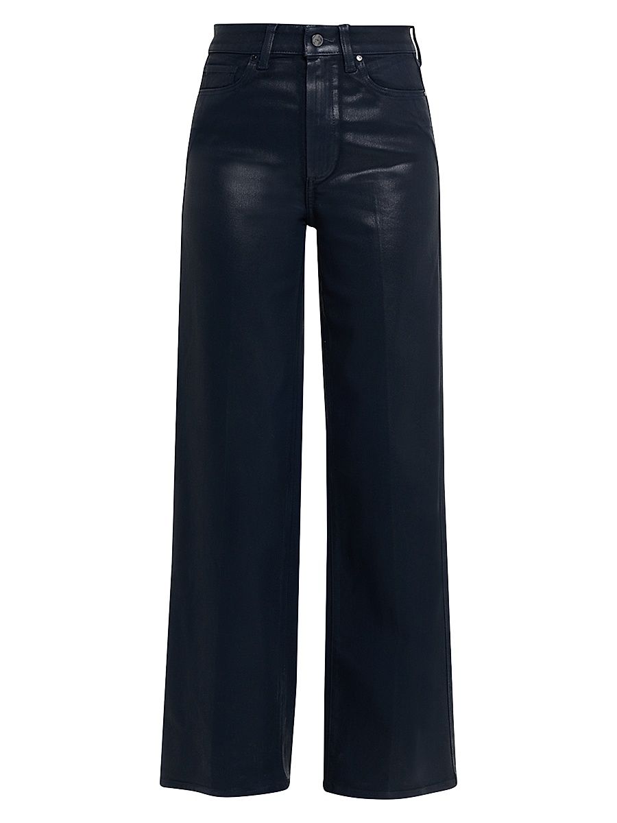 Women's Sasha Coated Wide-Leg Jeans - Navy - Size 32