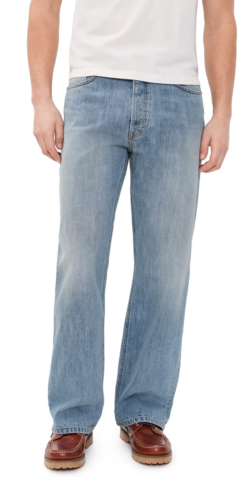 Jeanerica Vega Straight Leg Jeans Light Blue Righe 33