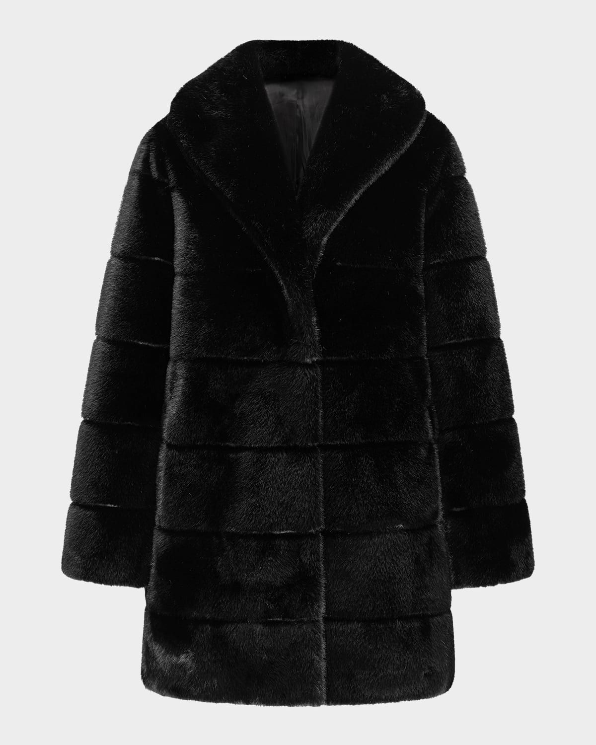 Fur-Free Quilted Faux Mink Coat