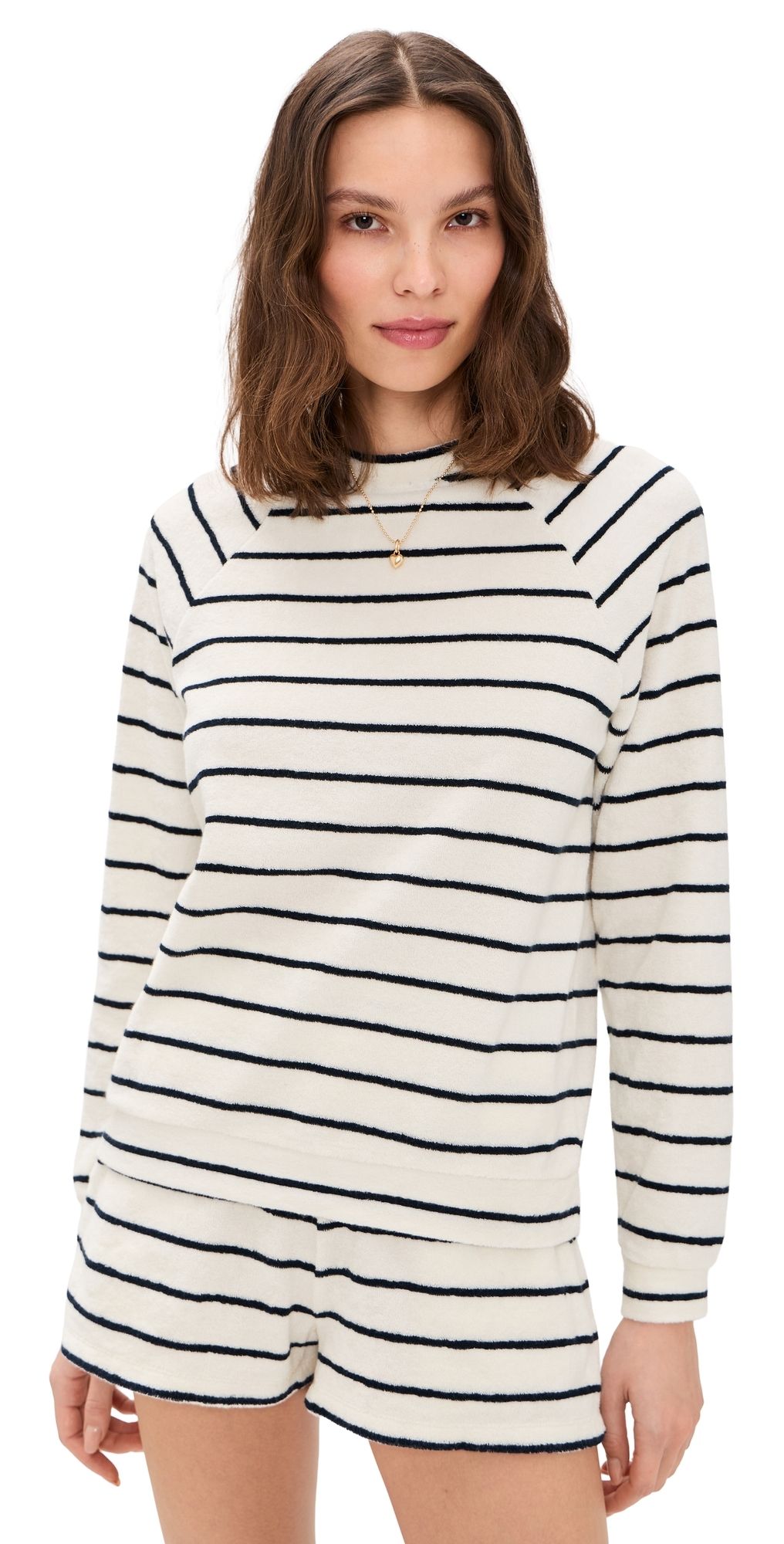 KULE The Terry Franny Pullover Cream/Navy M