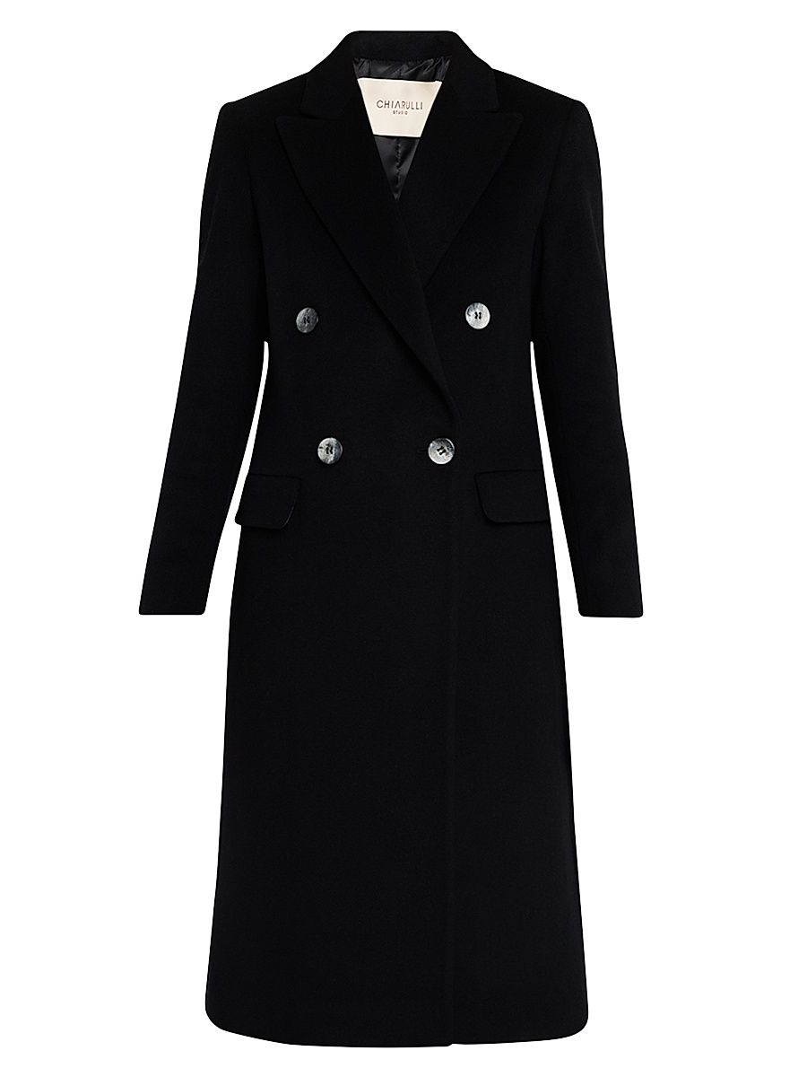 Women's Victoria Cashmere & Wool Double-Breasted Coat - Black - Size 10