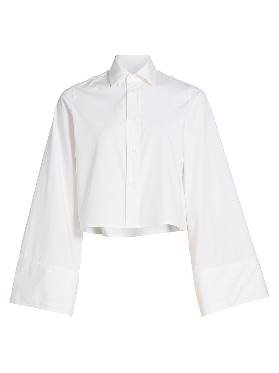 Women's Boxy Poplin Shirt - White - Size 8
