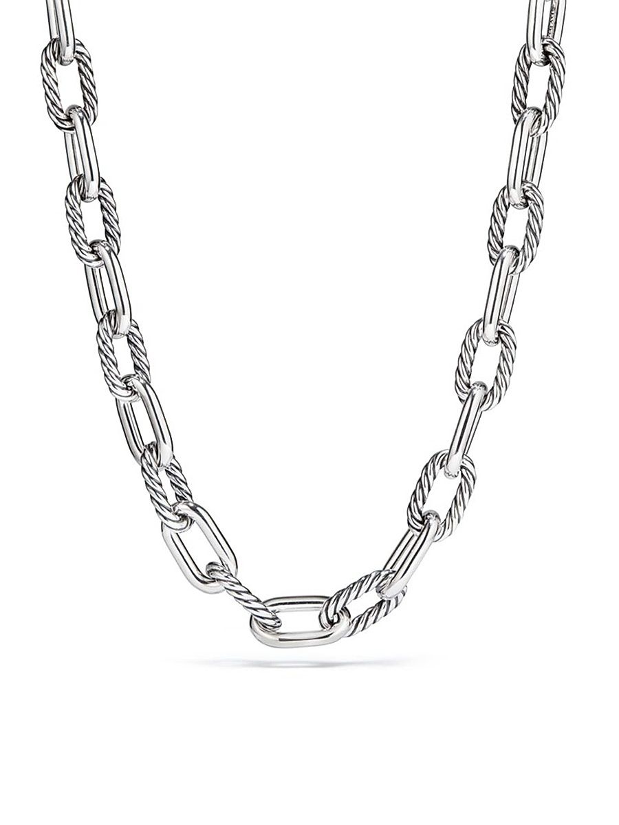Women's DY Madison Chain Necklace in Sterling Silver, 13.5mm - Silver - Size 18