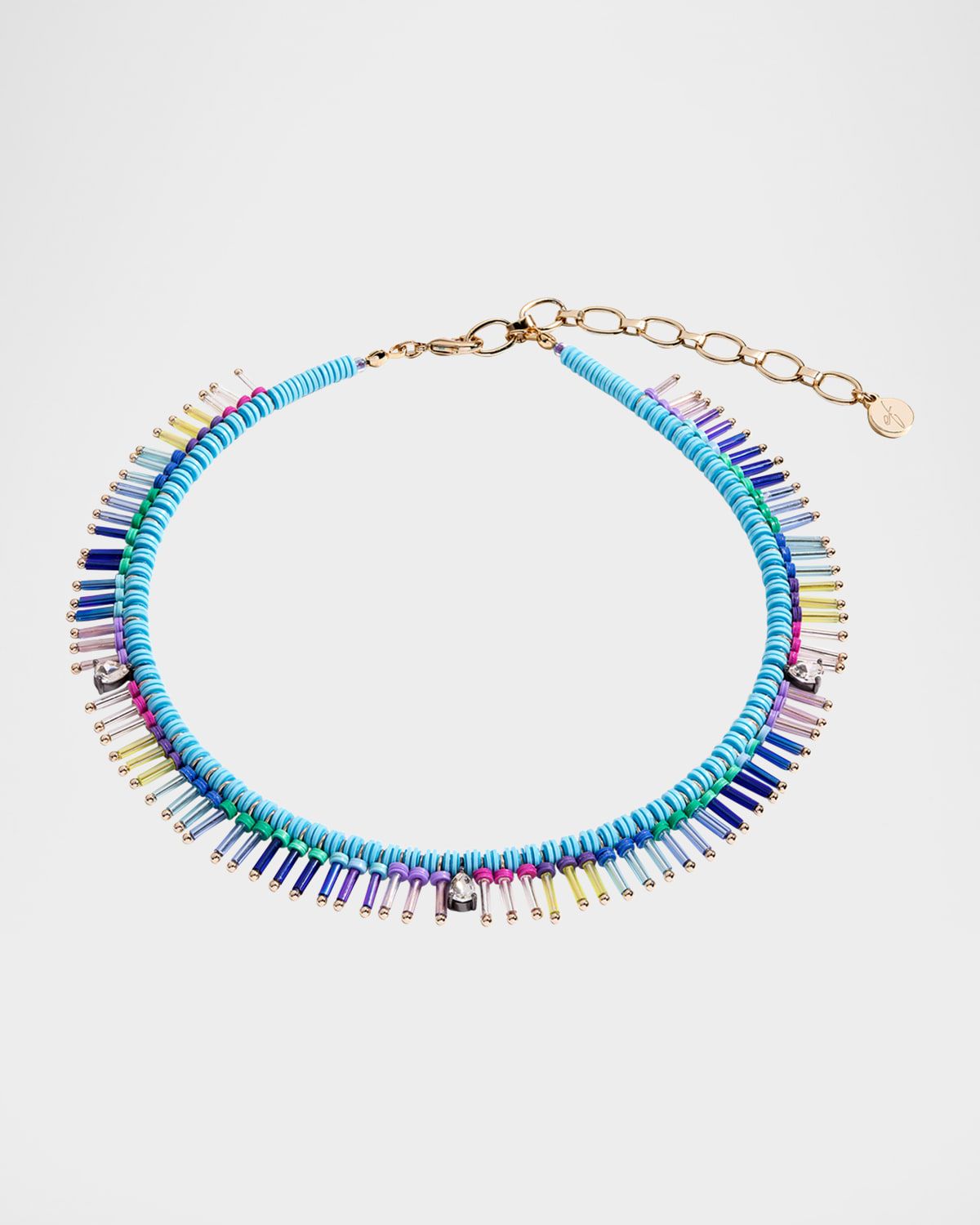 On The Fringe Necklace with Bugle Beads and Crystals