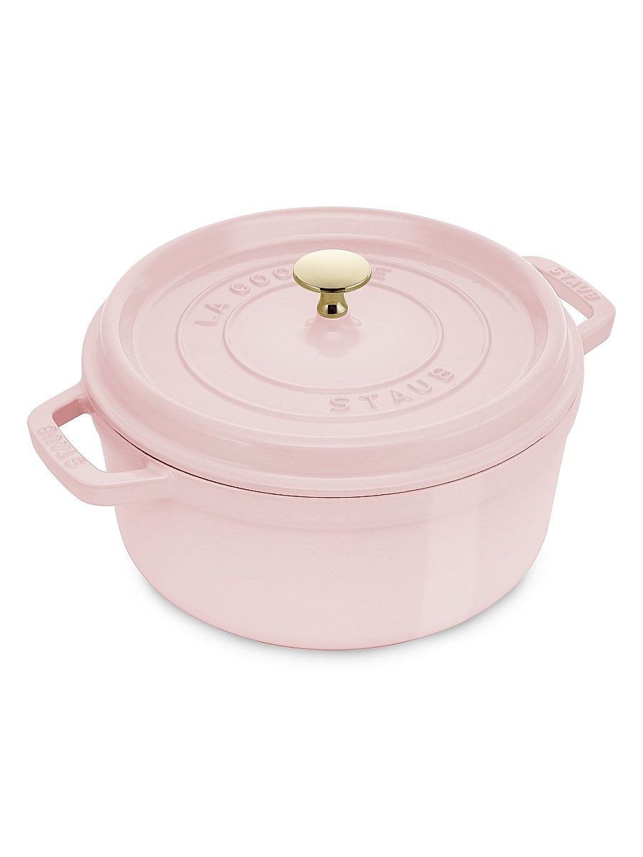 Cast Iron 4-Quart Round Cocotte - Peony Pink