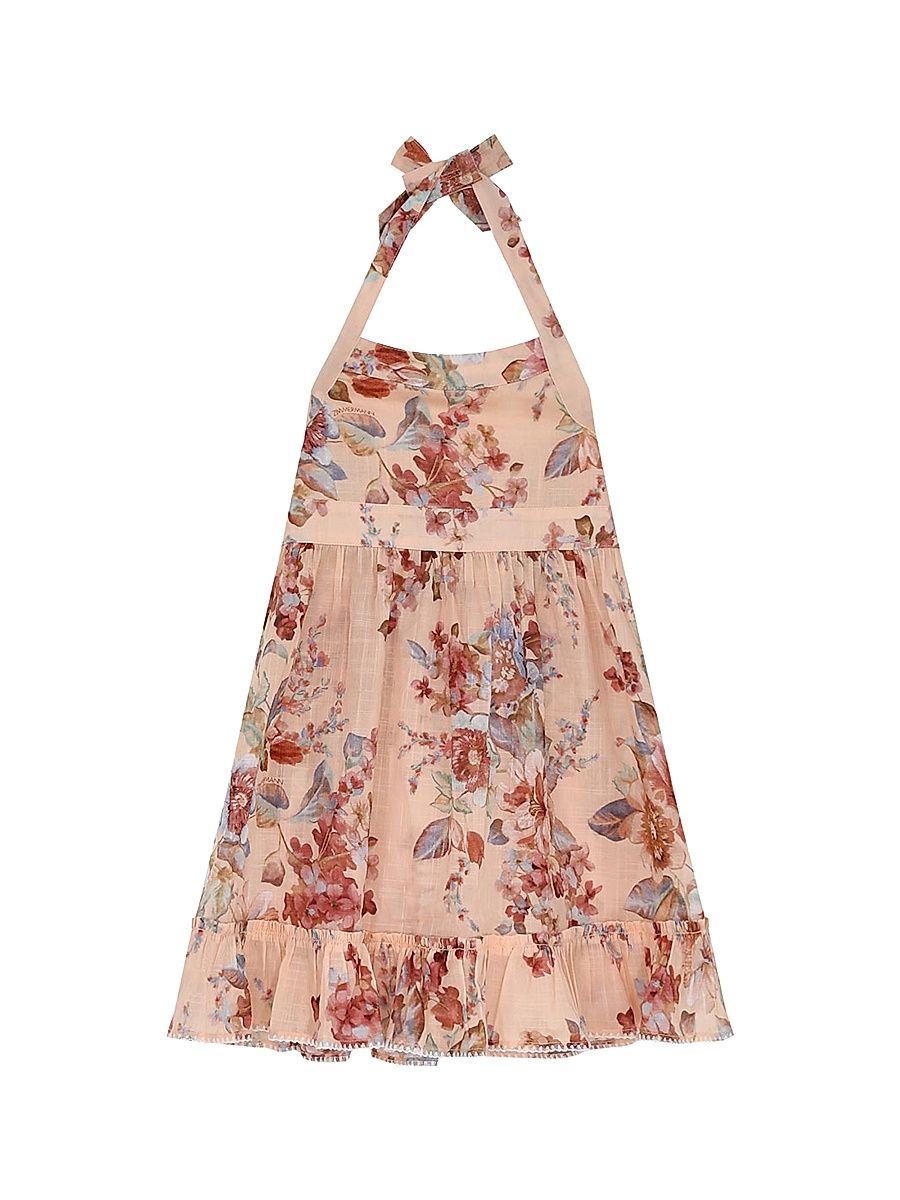 Little Girl's & Girl's Awaken Halterneck Dress - Guava Floral - Size 12