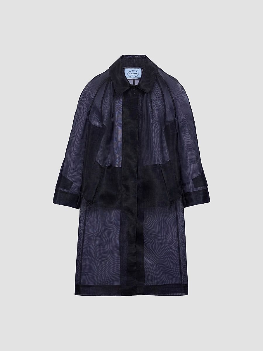 Women's Single-Breasted Crinoline Coat - Blue - Size 8