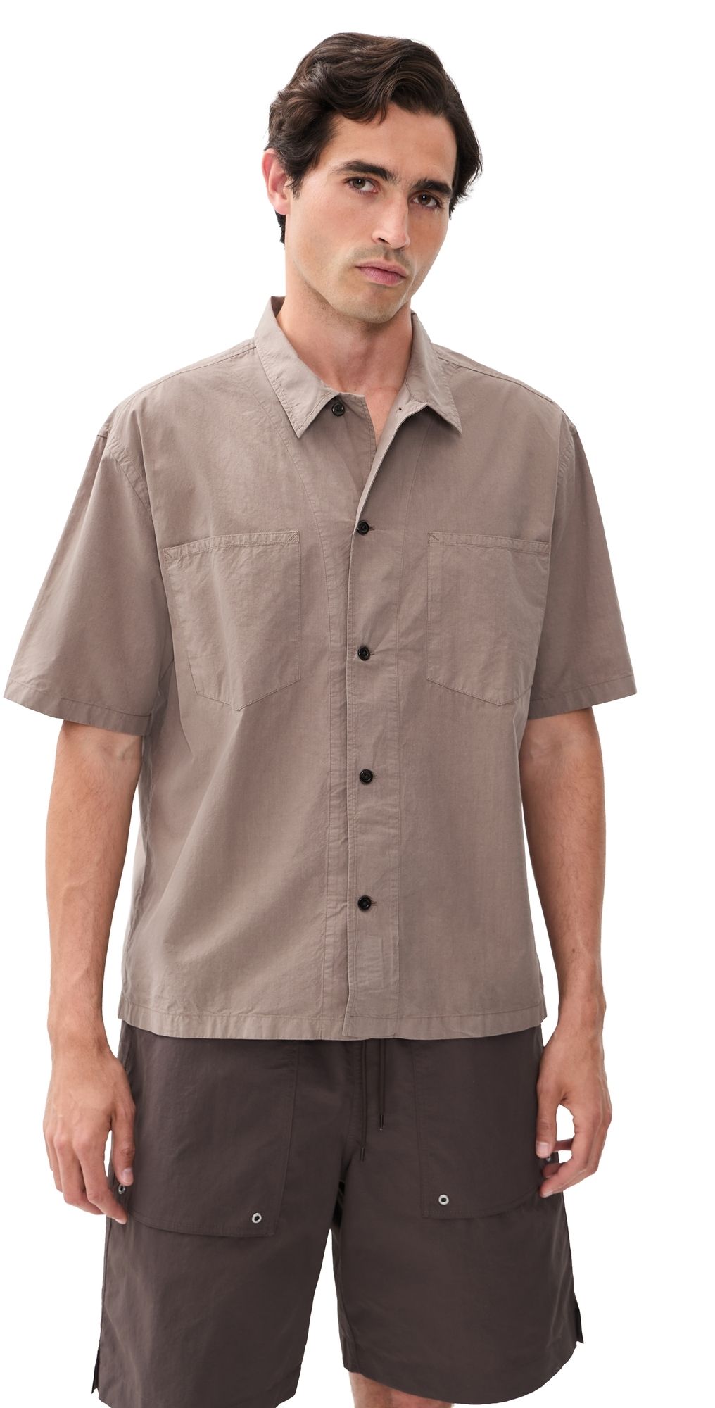 Norse Projects Mols Tencel Short Sleeve Shirt Walnut S