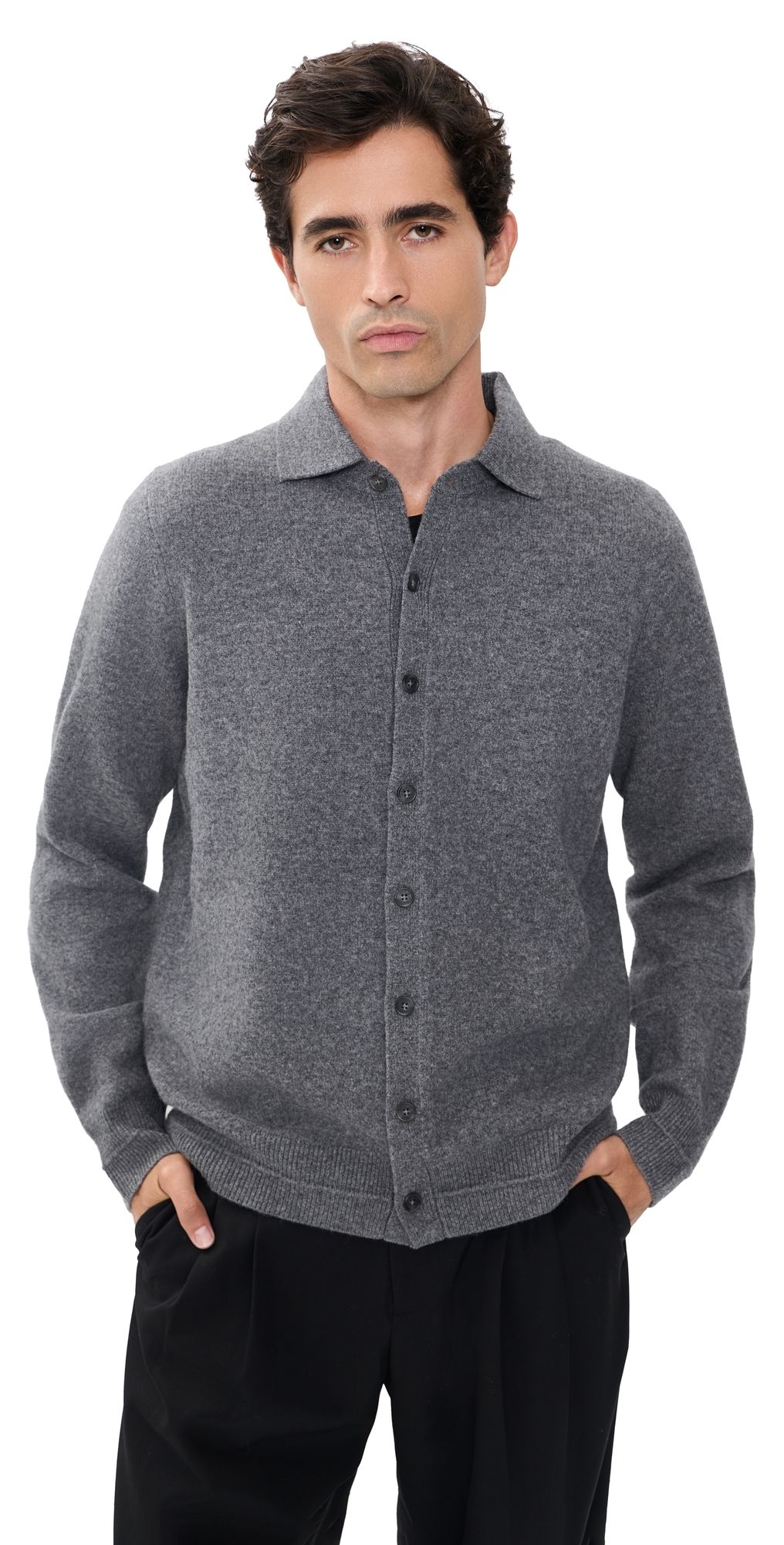 Guest in Residence Felted Plaza Shirt Charcoal XXL