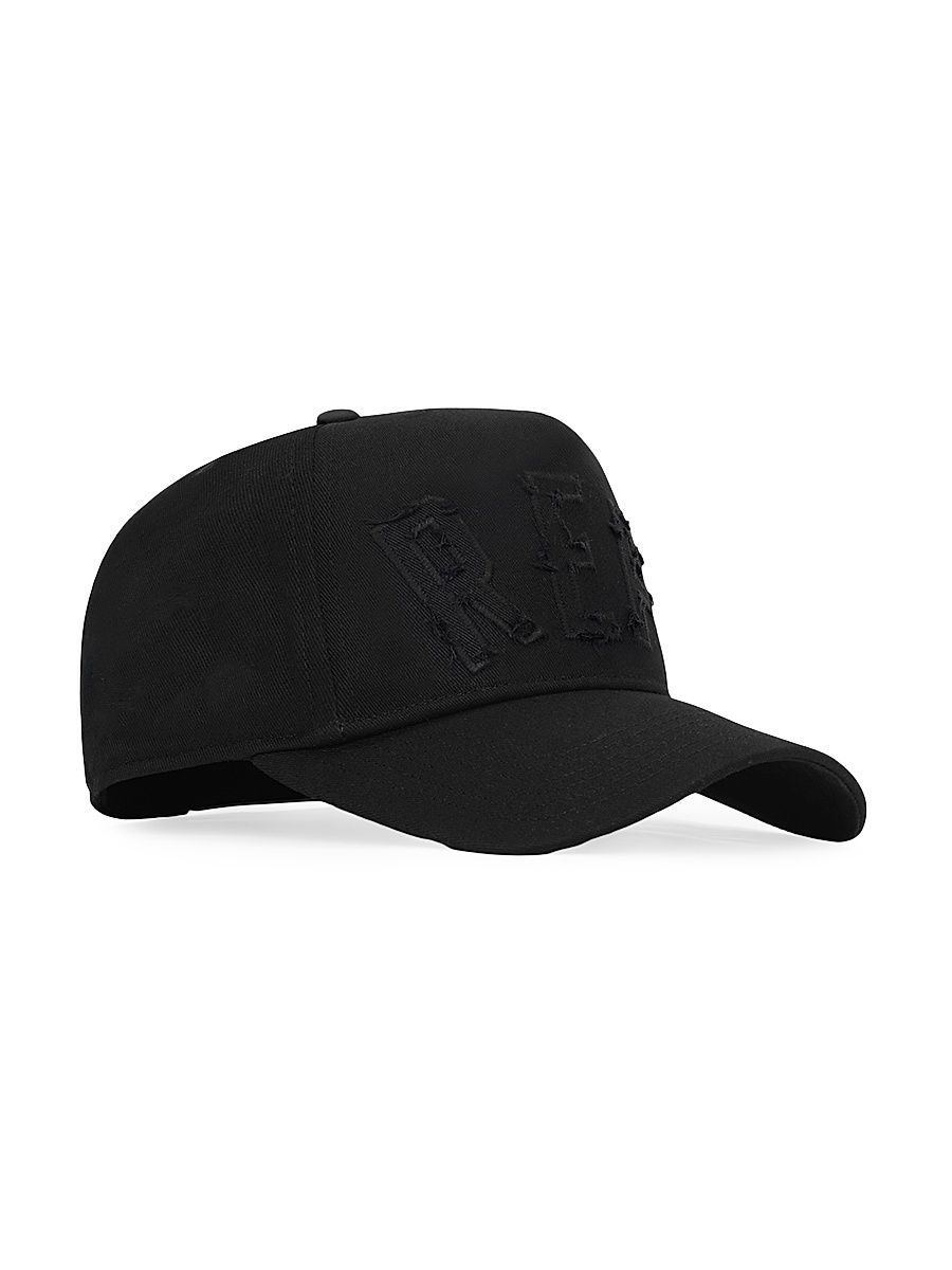Men's Appliqué R Logo Cotton Twill Baseball Cap - Jet Black