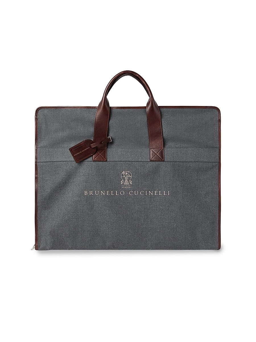 Men's Techno Fabric and Calfskin Suit Holder - Anthracite