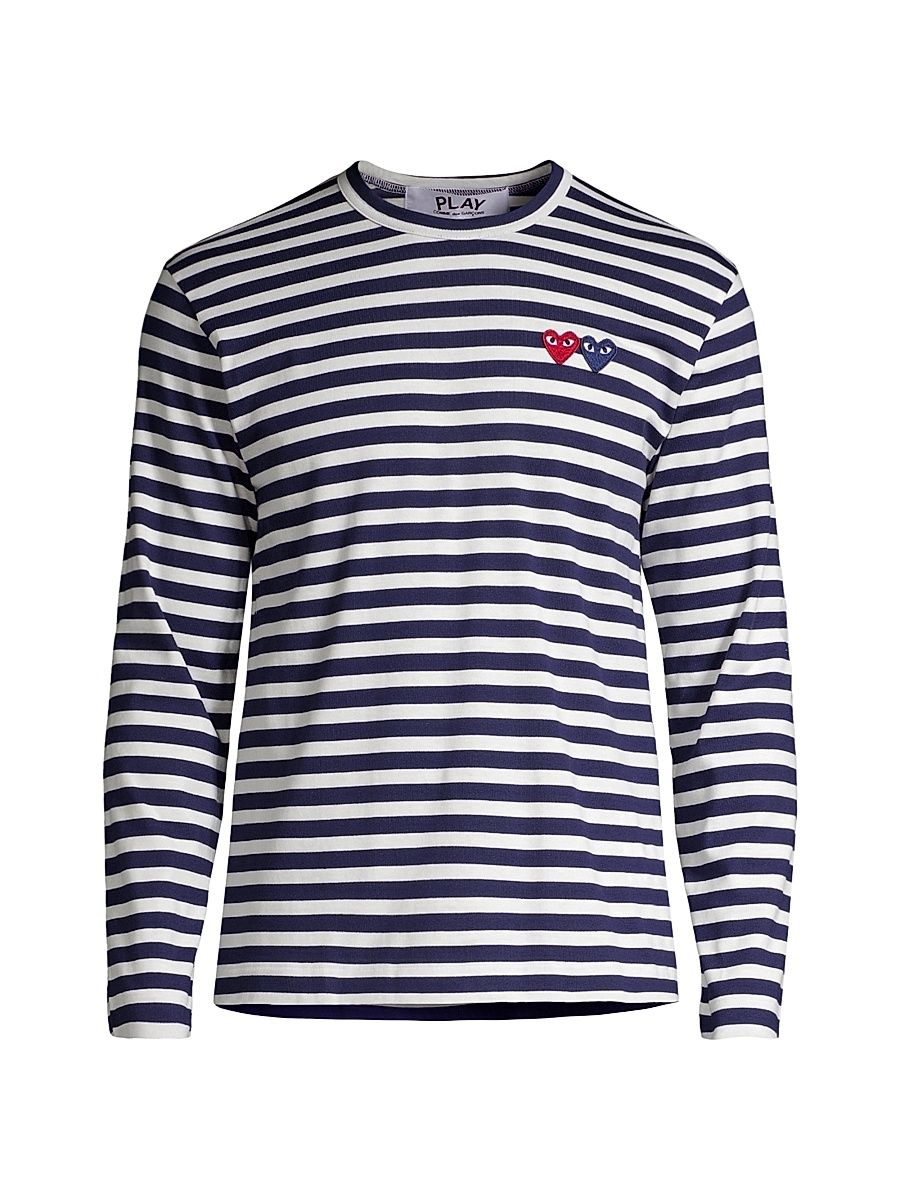 Men's Two Hearts Cotton T-Shirt - Navy - Size XL