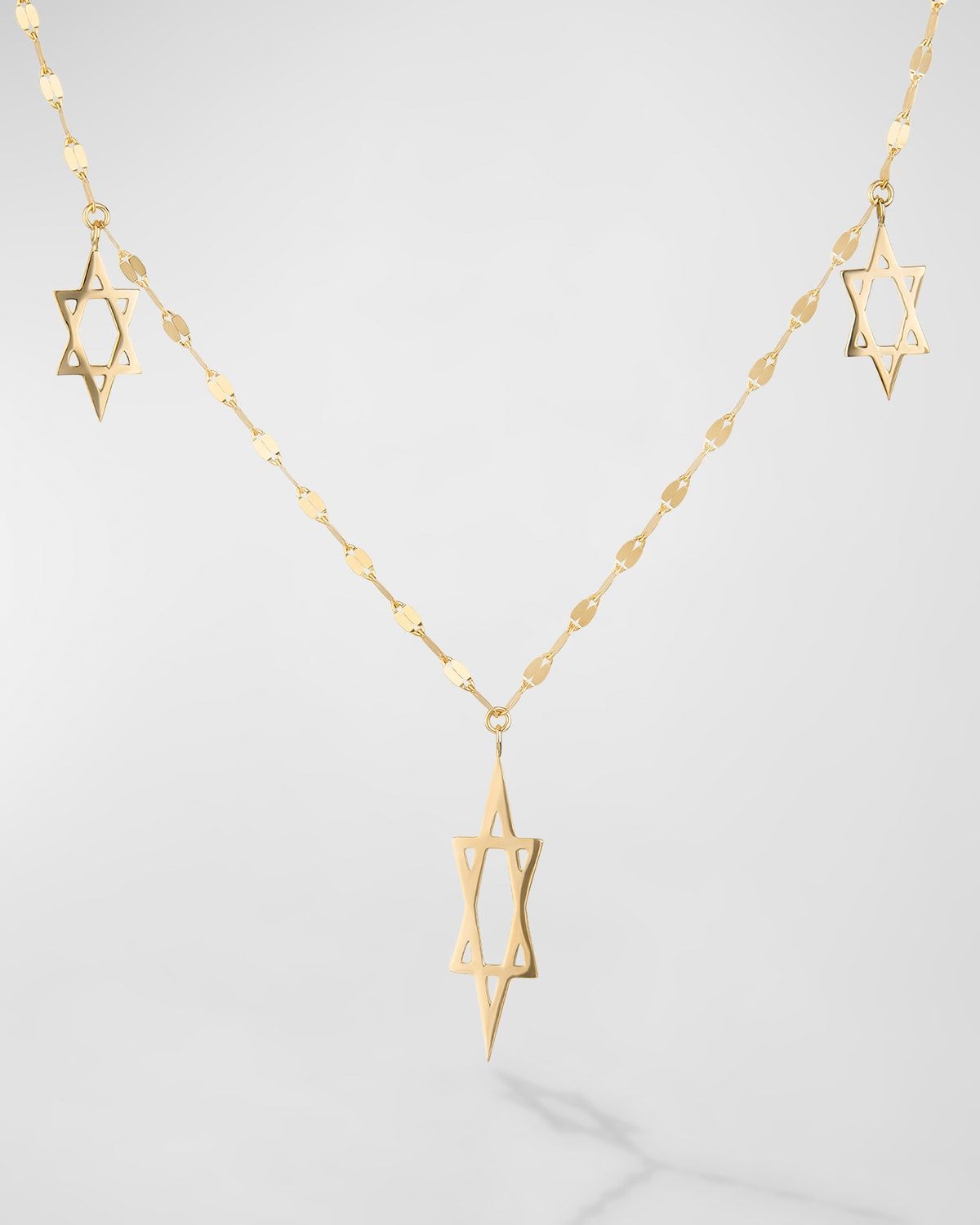 Triple Star of David Charm Necklace