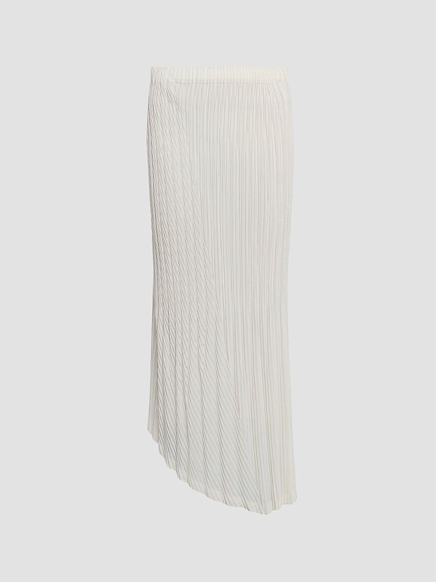 Women's Unfurling Pleats Maxi Skirt - Off White - Size XS