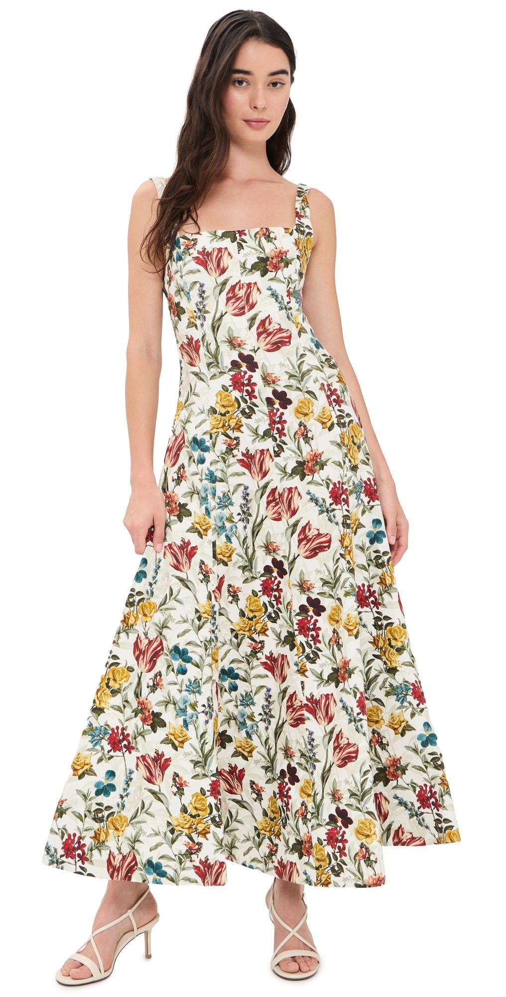 ALICE + OLIVIA Polly Seamed Drop Waist Dress Desert Springs Vanilla 10