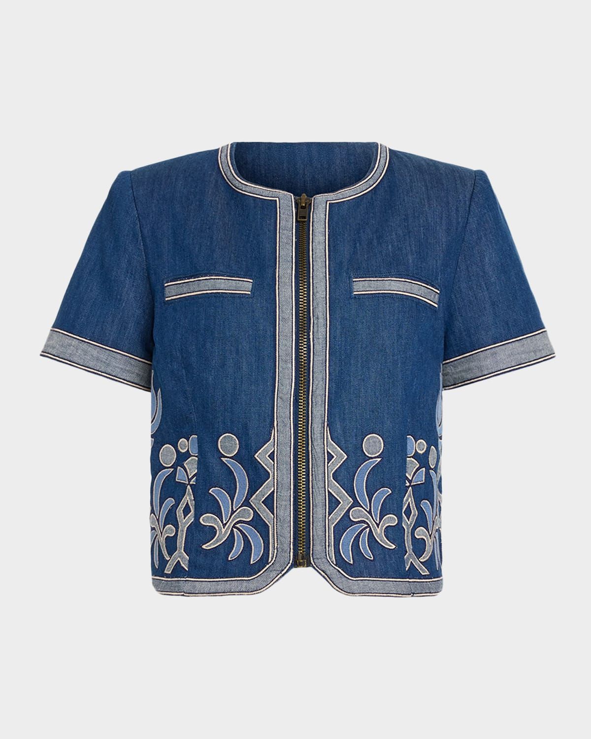 Nicko Embroidered Denim Jacket