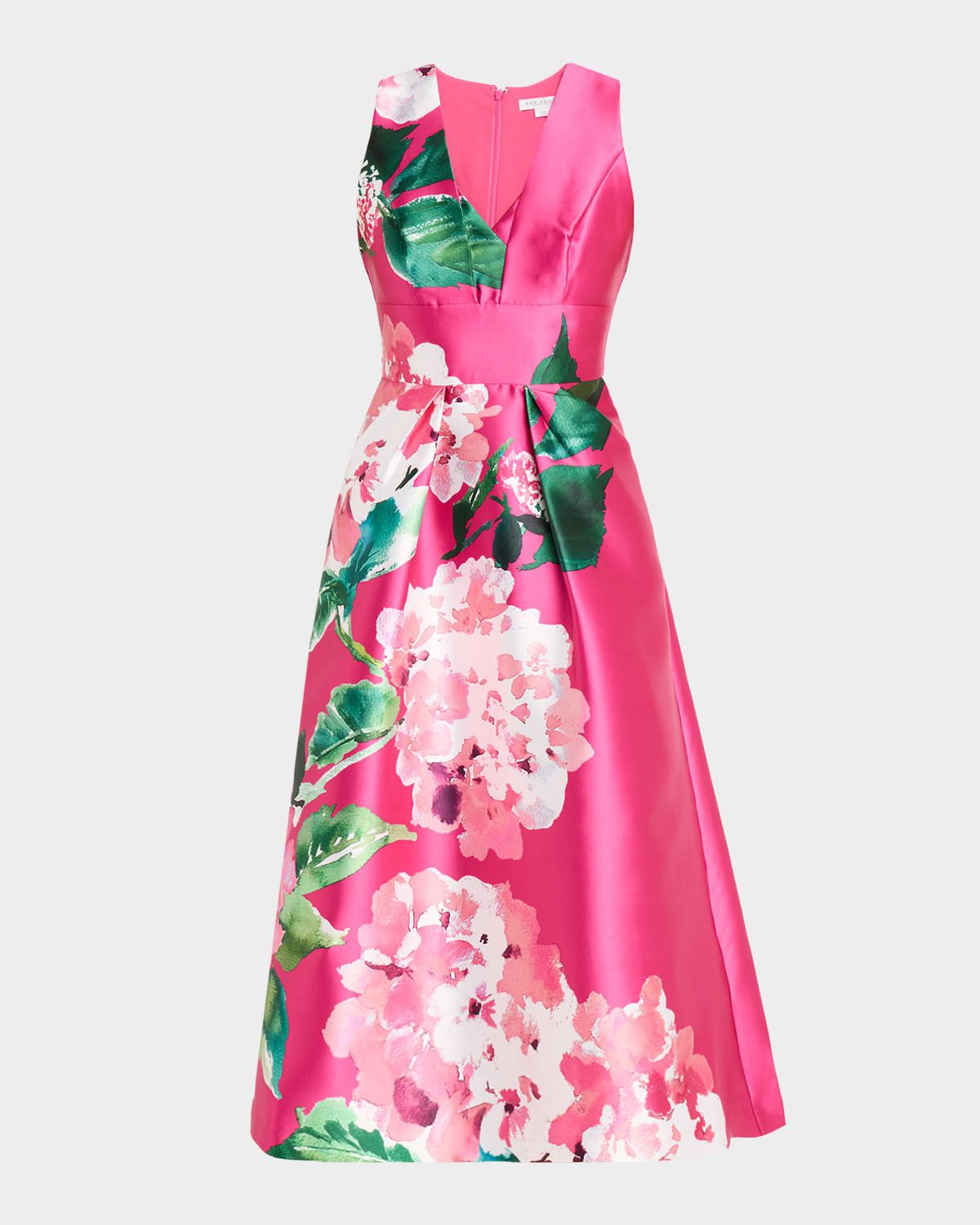 Raina Floral-Print Mikado Midi Dress