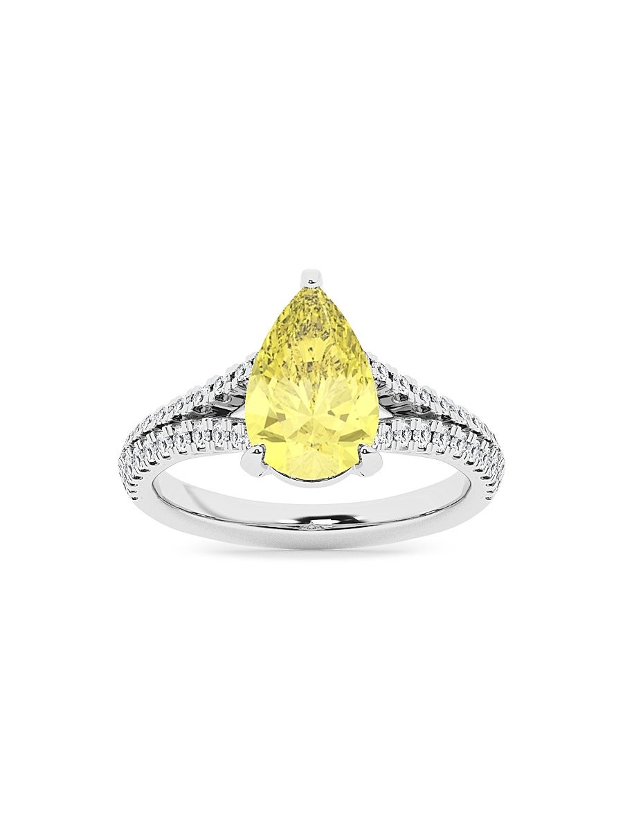 Women's 14K White Gold & 2.43 TCW Lab-Grown Diamond Ring - Two Tone - Size 7
