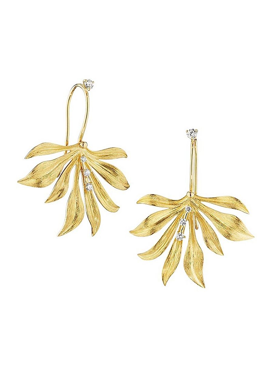 Women's Bahia 18K Yellow Gold & 0.263 TCW Diamond Drop Earrings - Yellow Gold