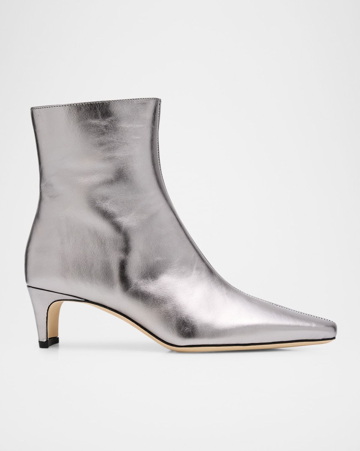 Wally Metallic Leather Ankle Boots