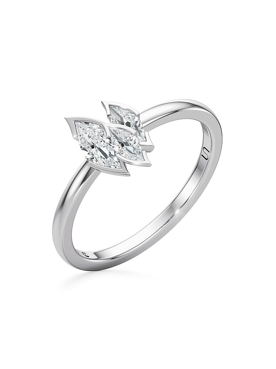 Women's Flame 18K White Gold & 0.49 TCW Lab-Grown Diamond Small Ring - White Gold - Size 6.75