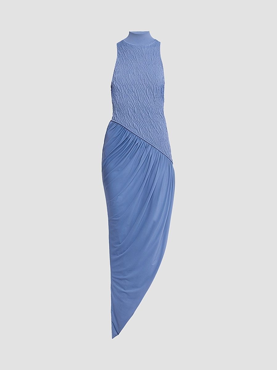 Women's Sofia Knit Combo Dress - Slate Blue - Size Large