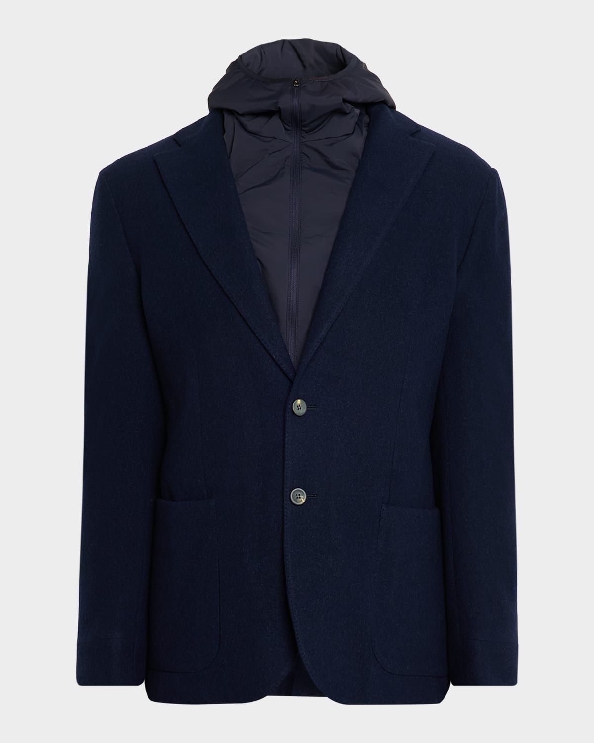Men & apos;s Hybrid Hooded Single-Breasted Blazer