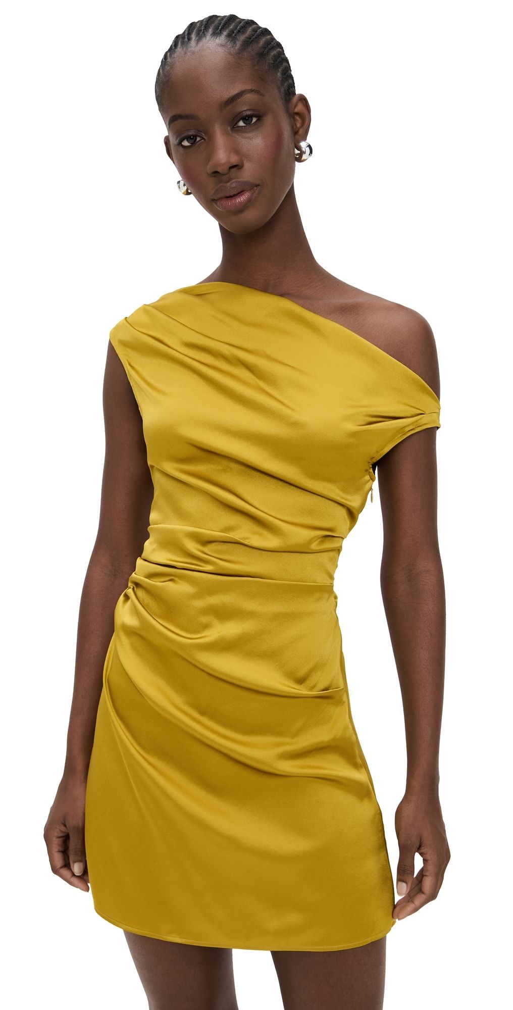 STAUD Phare Silk Mini Dress Turmeric 12