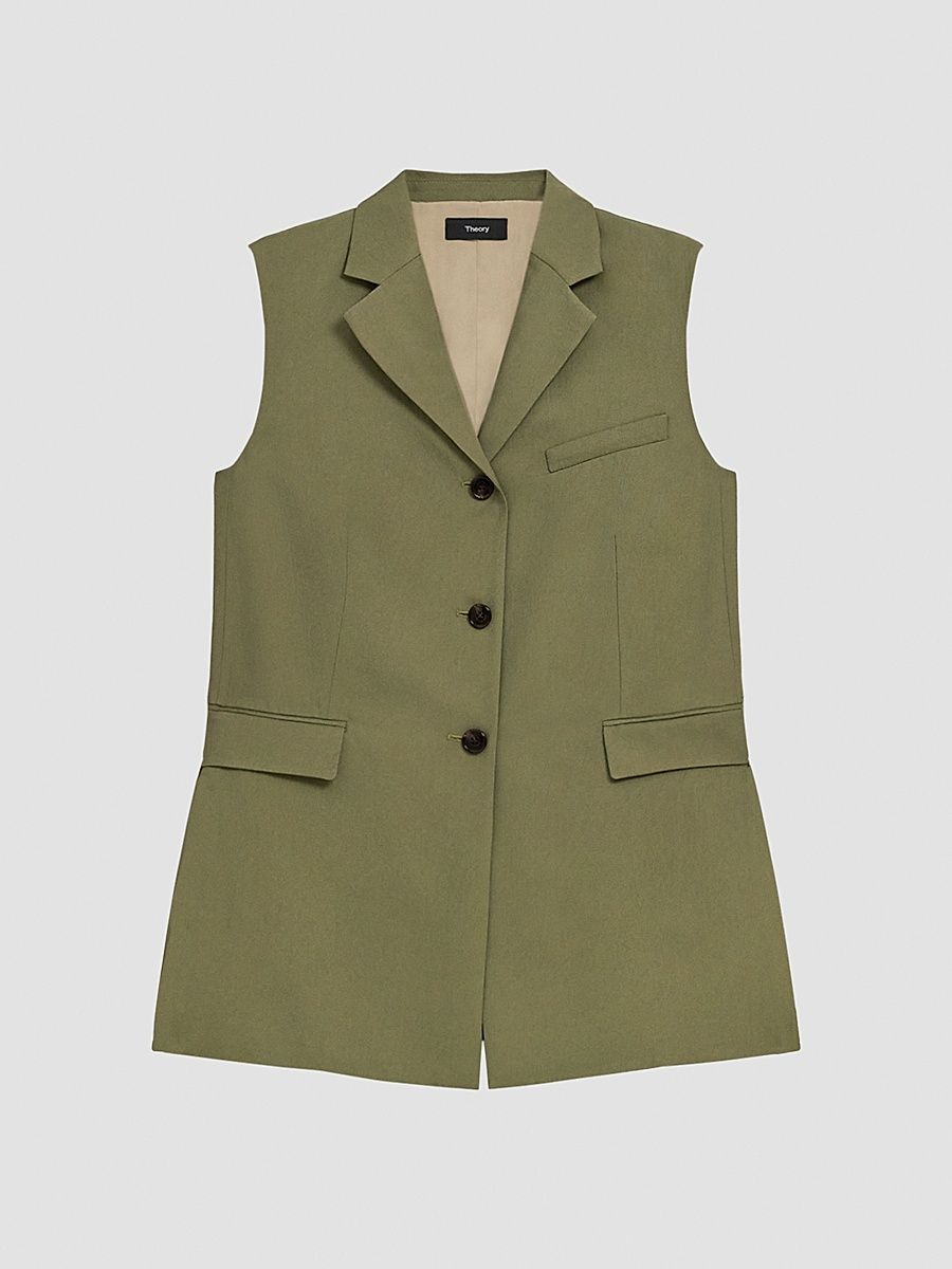 Women's Cinched-Waist Vest - Forest Moss - Size 00