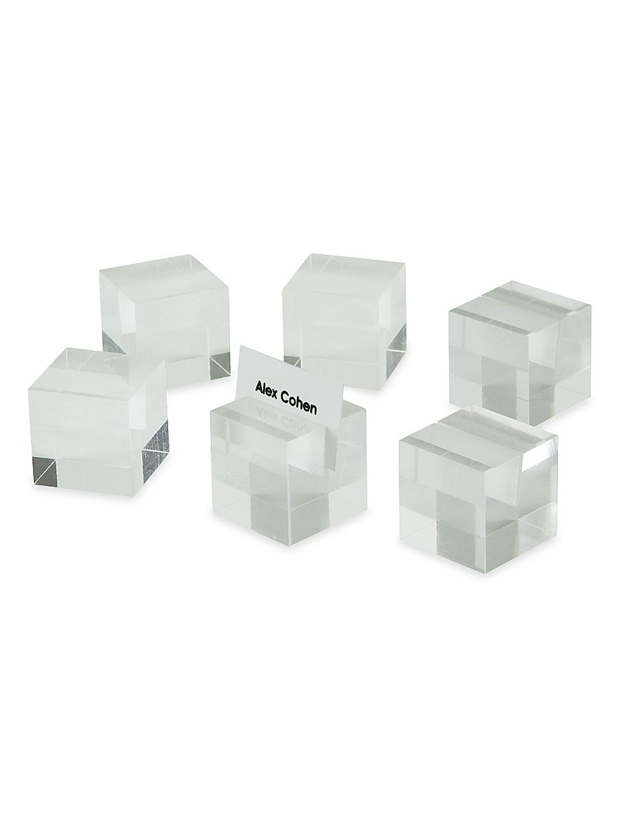Lucite 6-Piece Place Card Holder Set - Clear