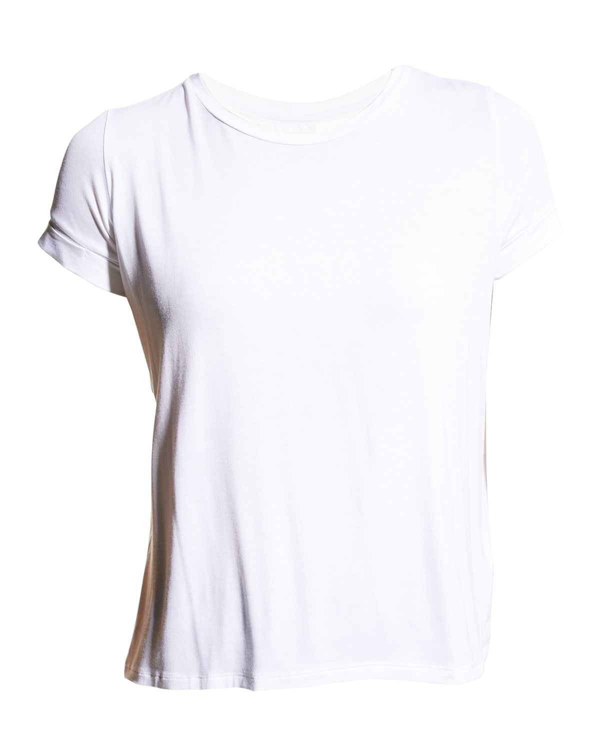 Semi-Relaxed Crewneck T-Shirt with Back Pleat