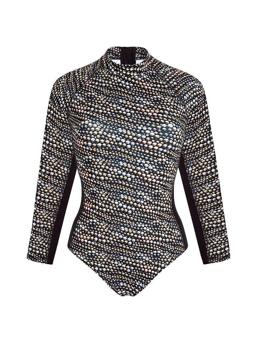 Women's Pearl Long-Sleeve Rashguard - Black Noir - Size Small