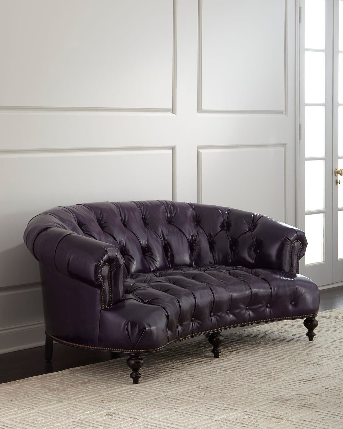 Iolanthe Tufted Leather Sofa 71"