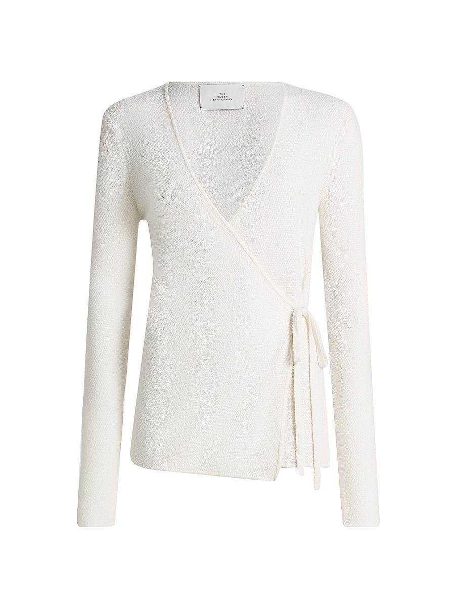 Women's Pebble Beth Wrap Cardigan - Ivory - Size Large
