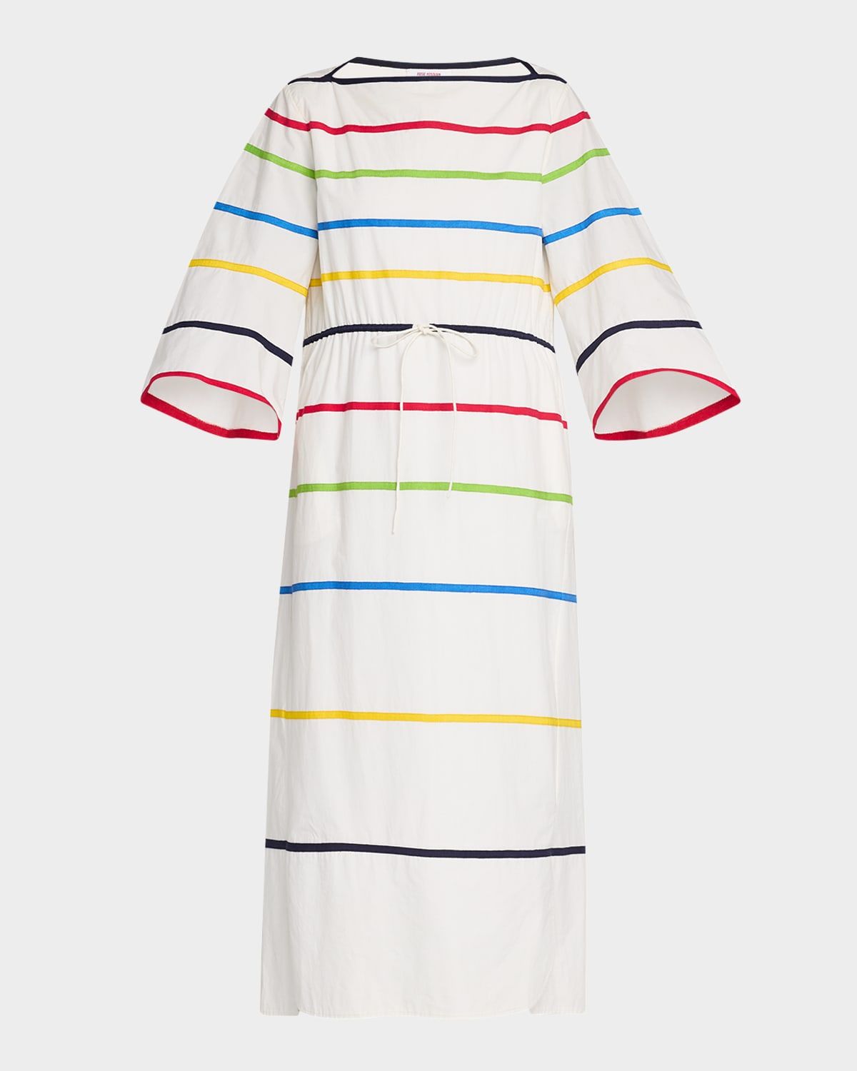 Ribbon Striped Midi Caftan Dress