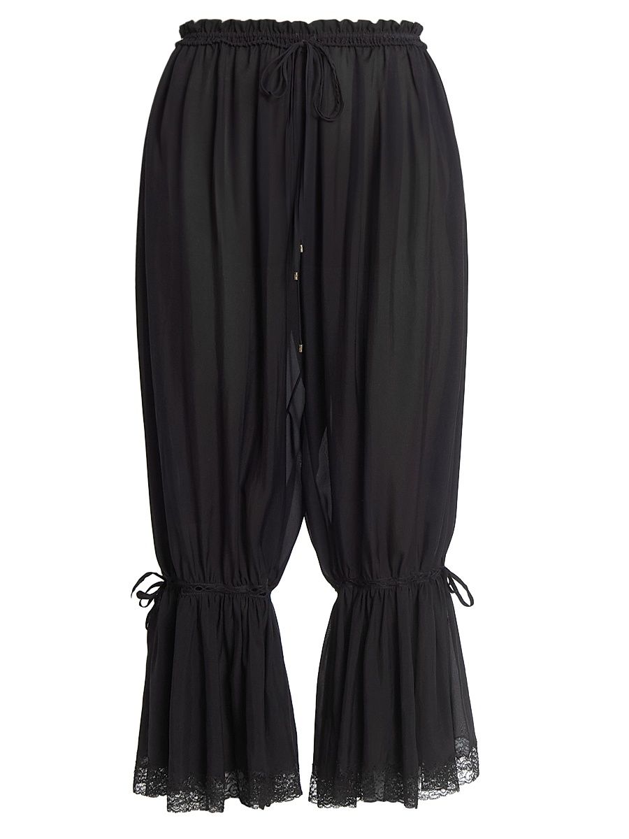 Women's Silk Bloomer Pants - Black - Size 6