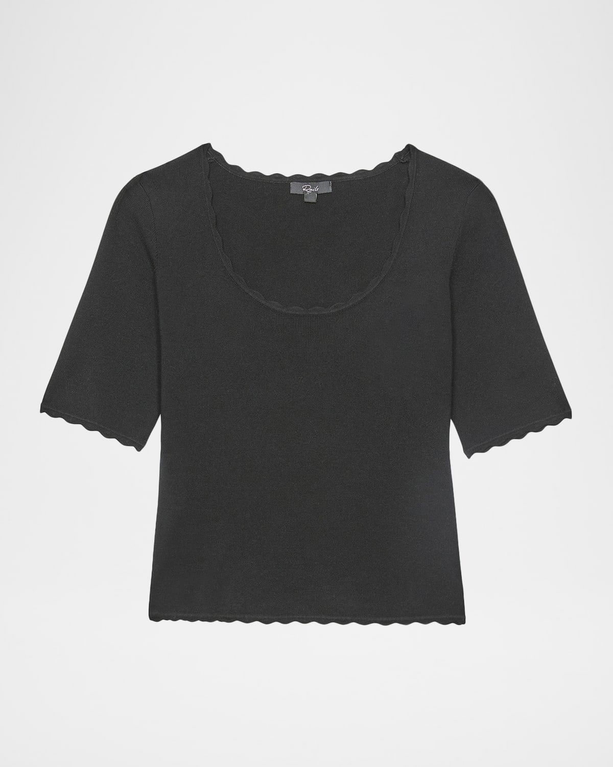 Louanna Scallop-Trim Crop Top