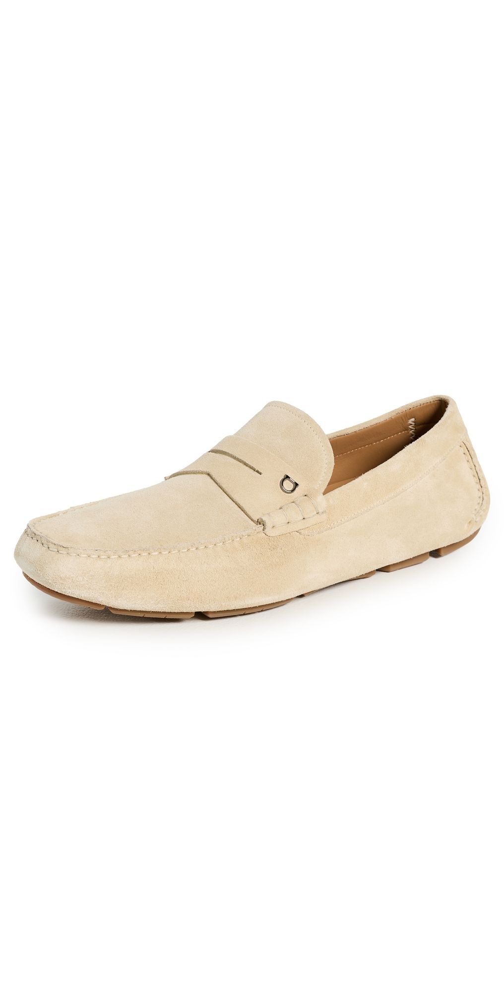 FERRAGAMO Timothy Driver Loafers Ecru 10