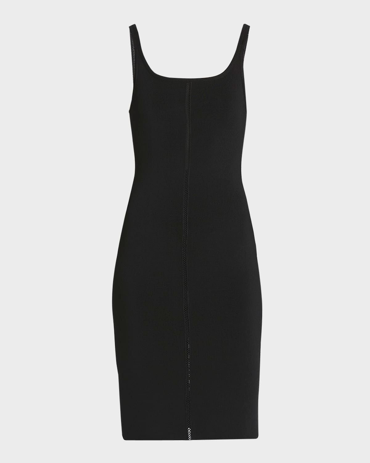 Ladder Stitch Knit Midi Dress