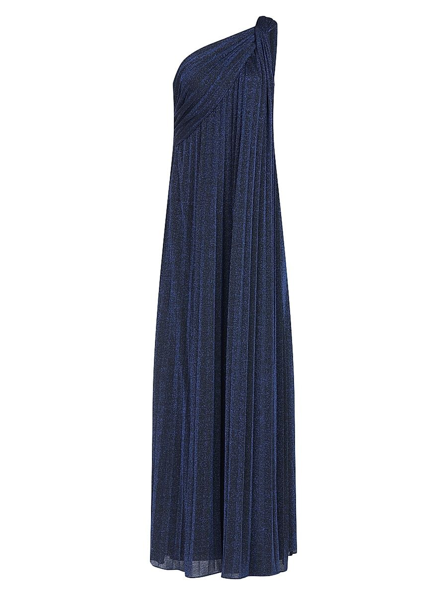 Women's Priya One-Shoulder Draped Gown - Navy - Size 2