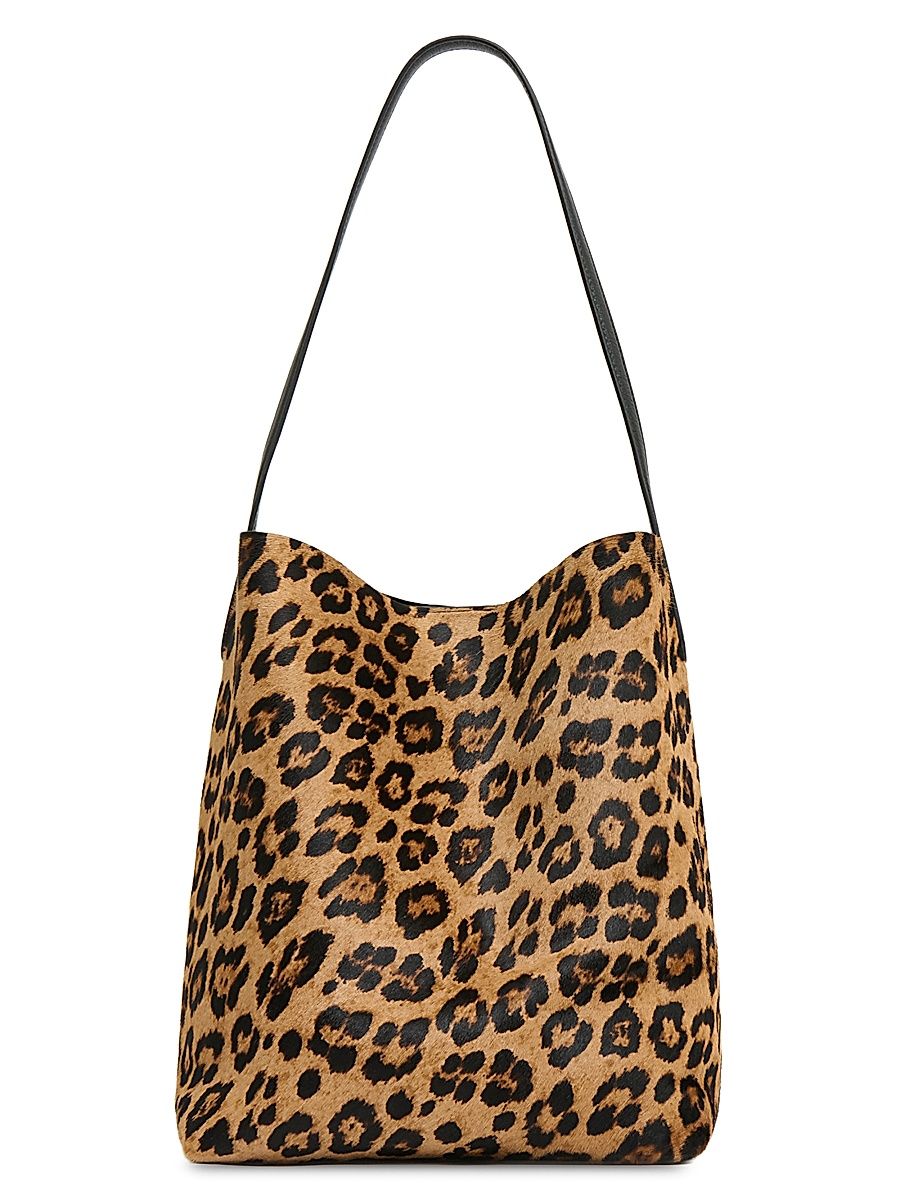 Women's Everyday Leopard-Print Calf Hair Basket Bag - Leopard