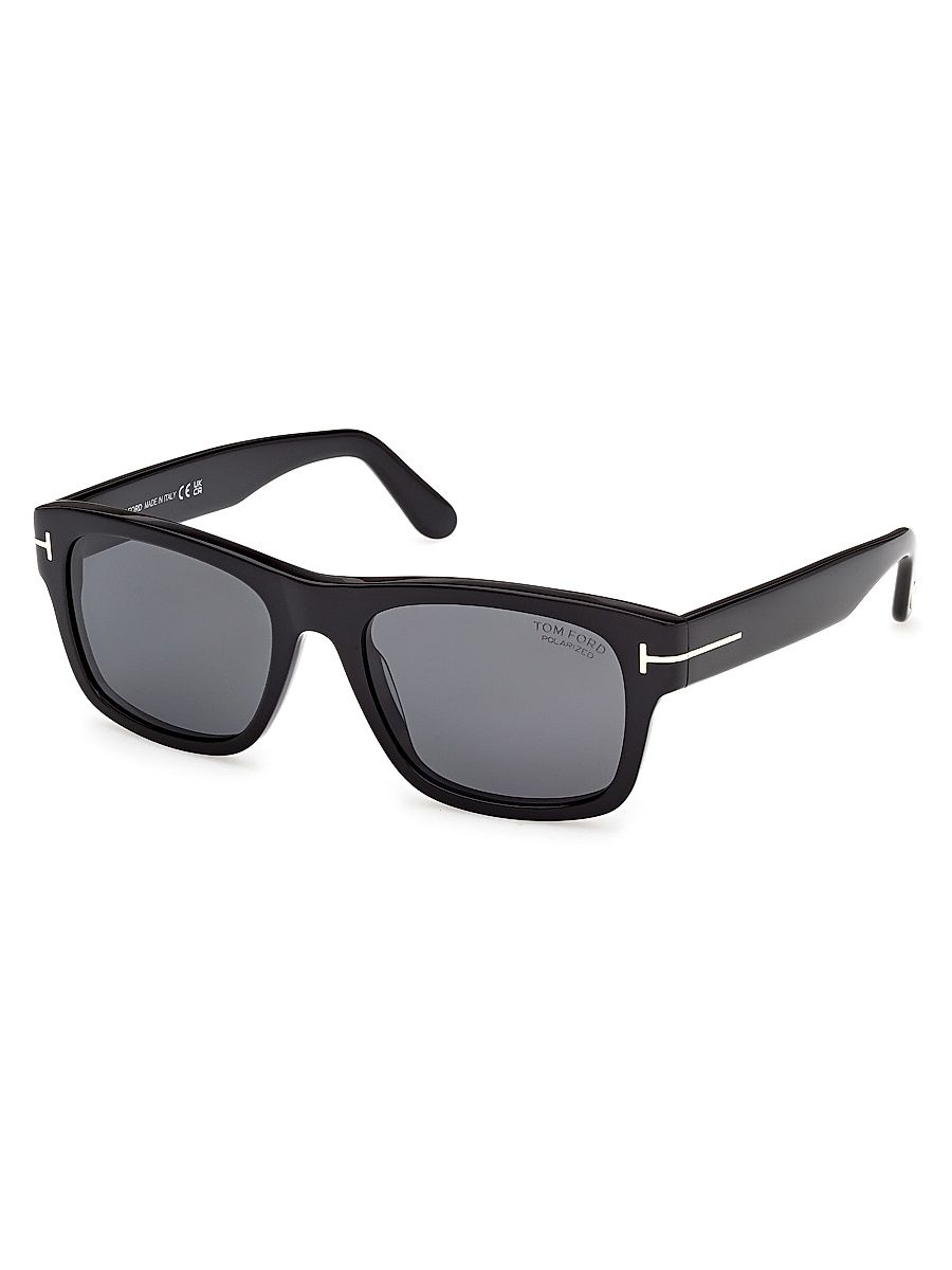 Men's Smith-02 55MM Square Sunglasses - Black Smoke