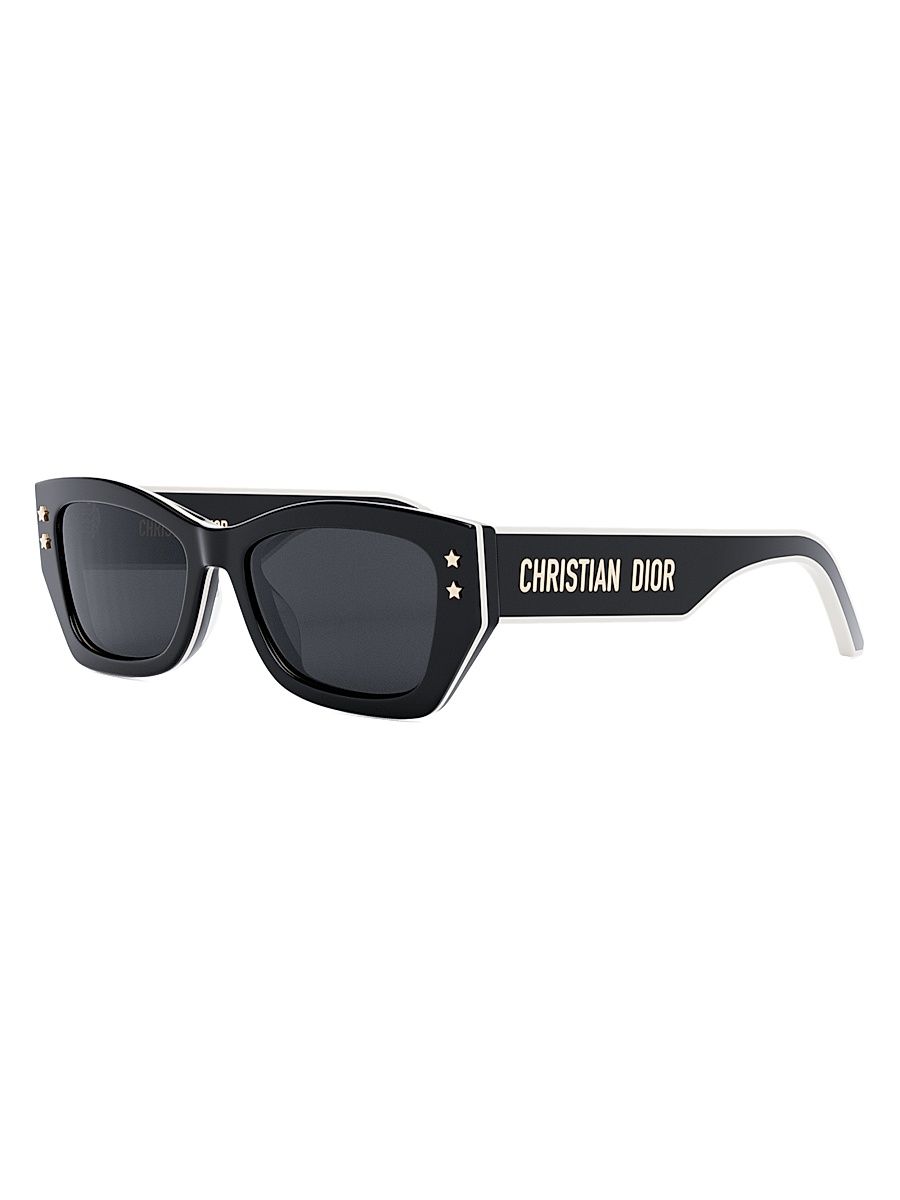 Women's DiorPacific S2U 53MM Square Sunglasses - Shiny Black