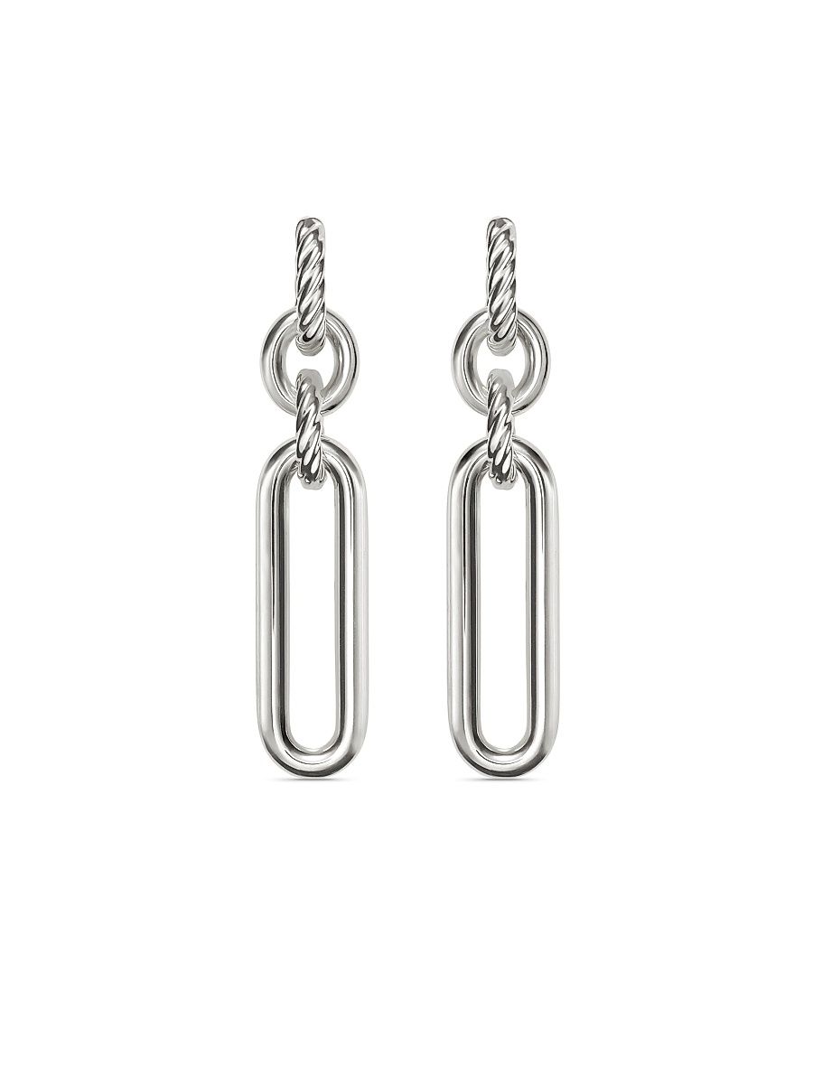 Women's Lexington Double Link Drop Earrings In Sterling Silver - Silver