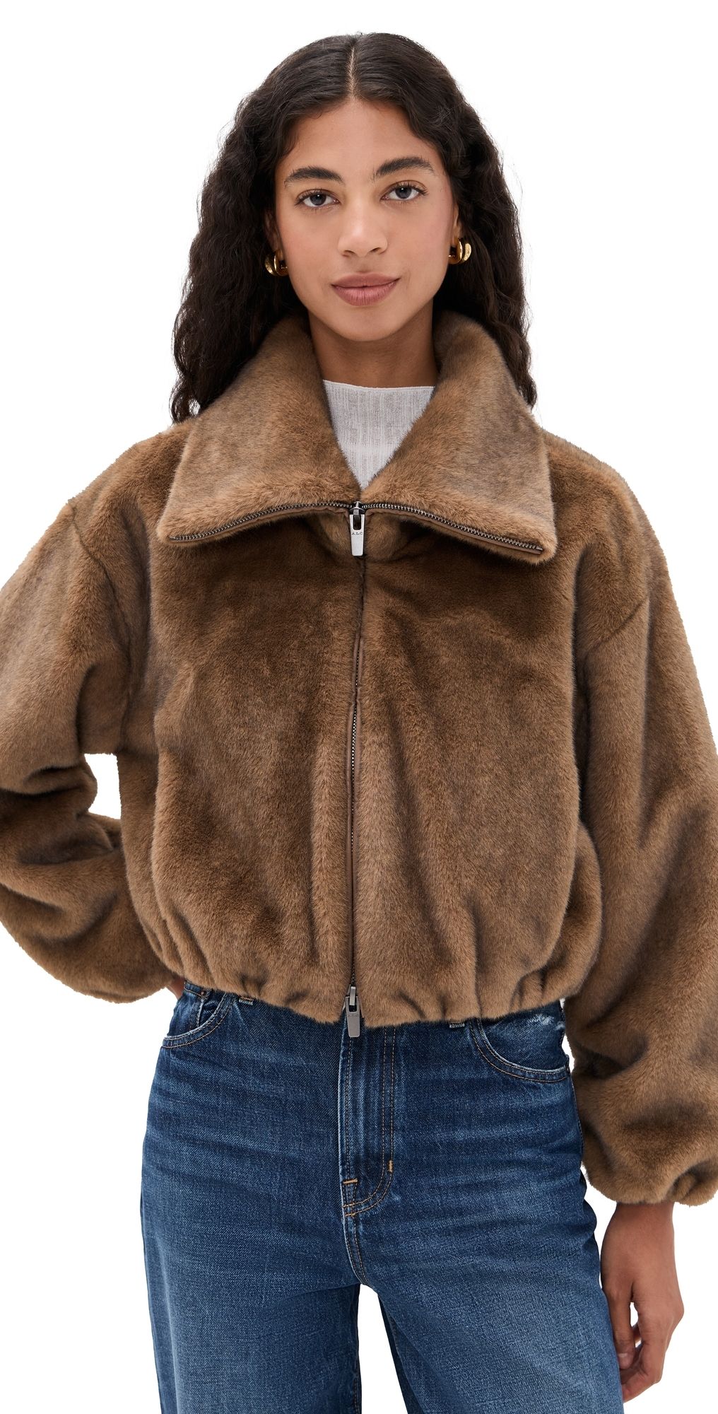 A. L.C. Hazel Faux Fur Jacket Camel XL