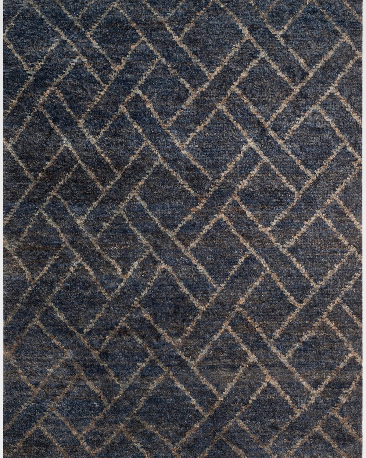 Fairfield Indigo Rug, 5 & apos; x 8 & apos;
