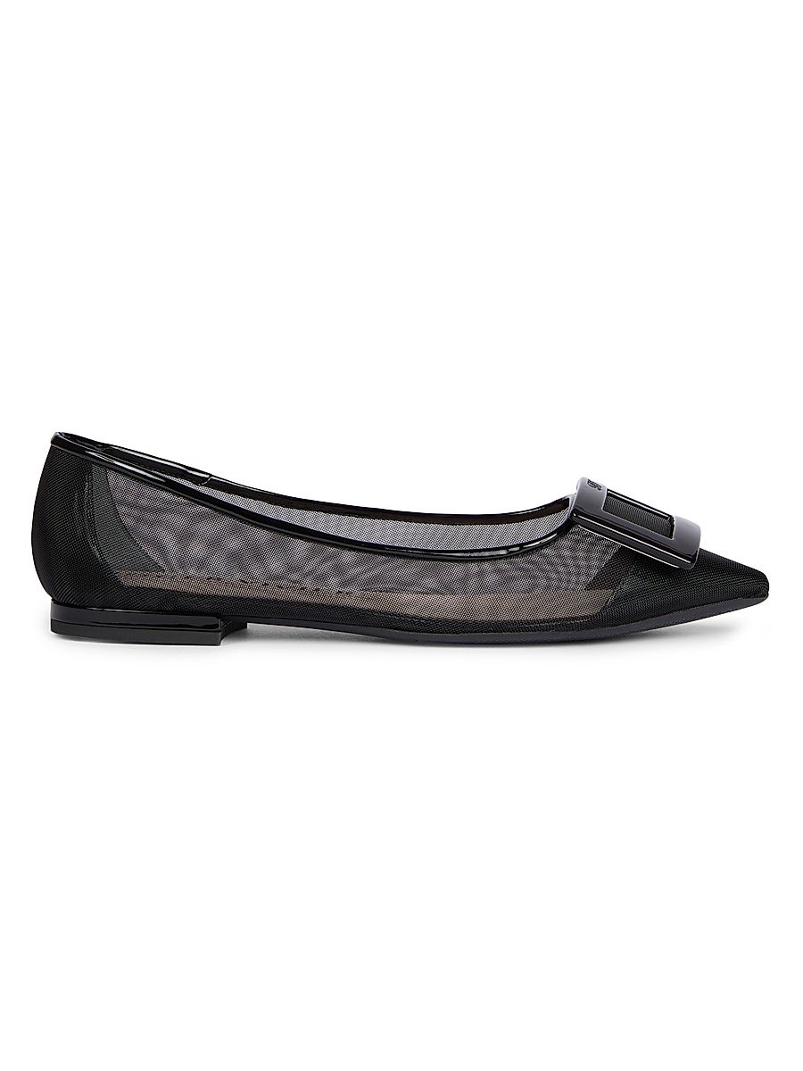 Women's Gommettine Net Ballerina Flats - Nero - Size 11.5