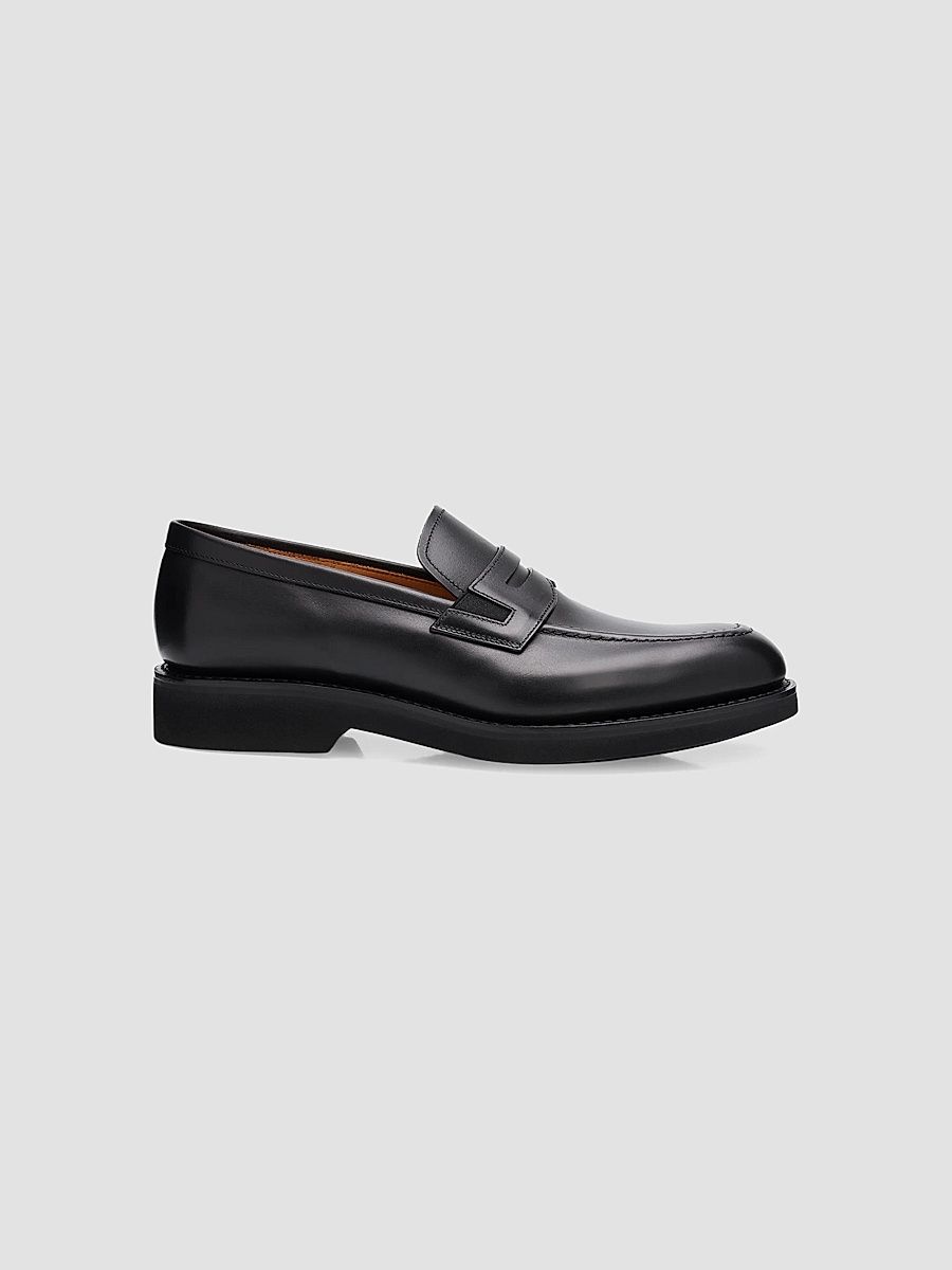 Men's Parham Leather Penny Loafers - Black - Size 13